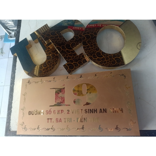 BẢNG SỐ NHÀ GOLD ĐẸP BẾN TRE