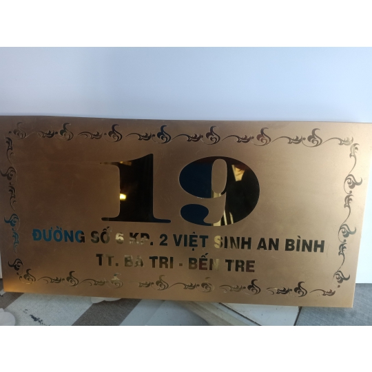 BẢNG SỐ NHÀ GOLD ĐẸP BẾN TRE
